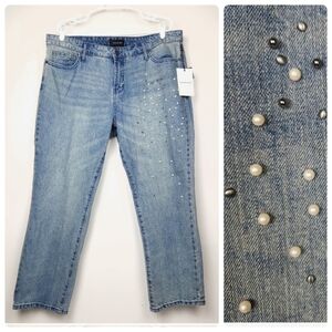 Who What Wear Light Wash Embellished Jeans
